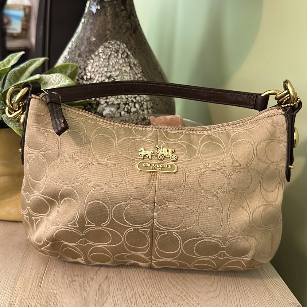 Coach Mini Bag in Tan with Gold Accents